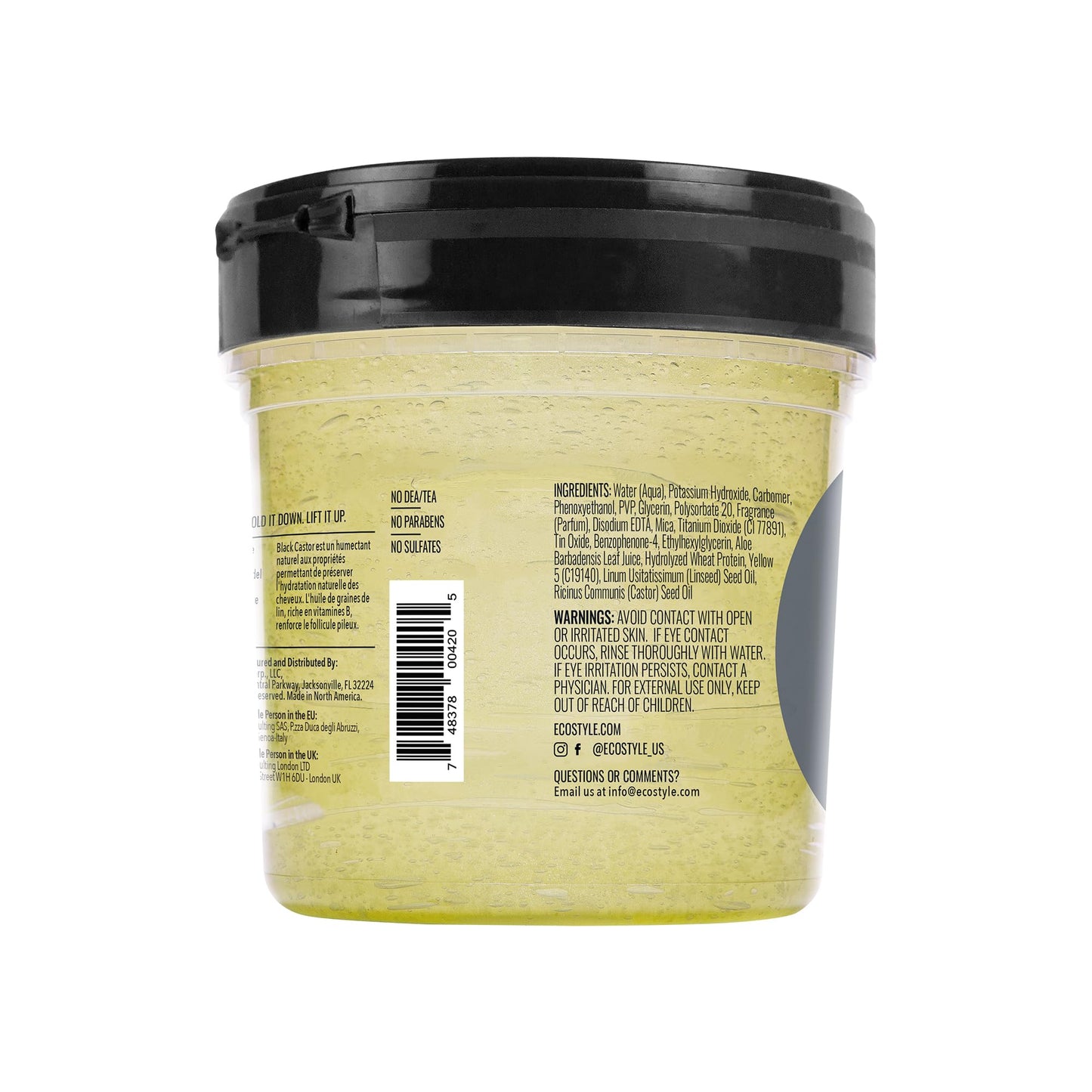 Eco Style Black Castor & Flaxseed Oil Gel, 8 Ounce