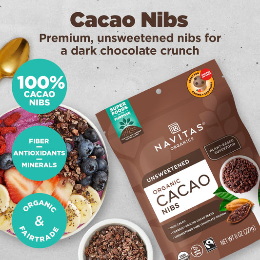 Navitas Organics Cacao Nibs, 8 Ounce