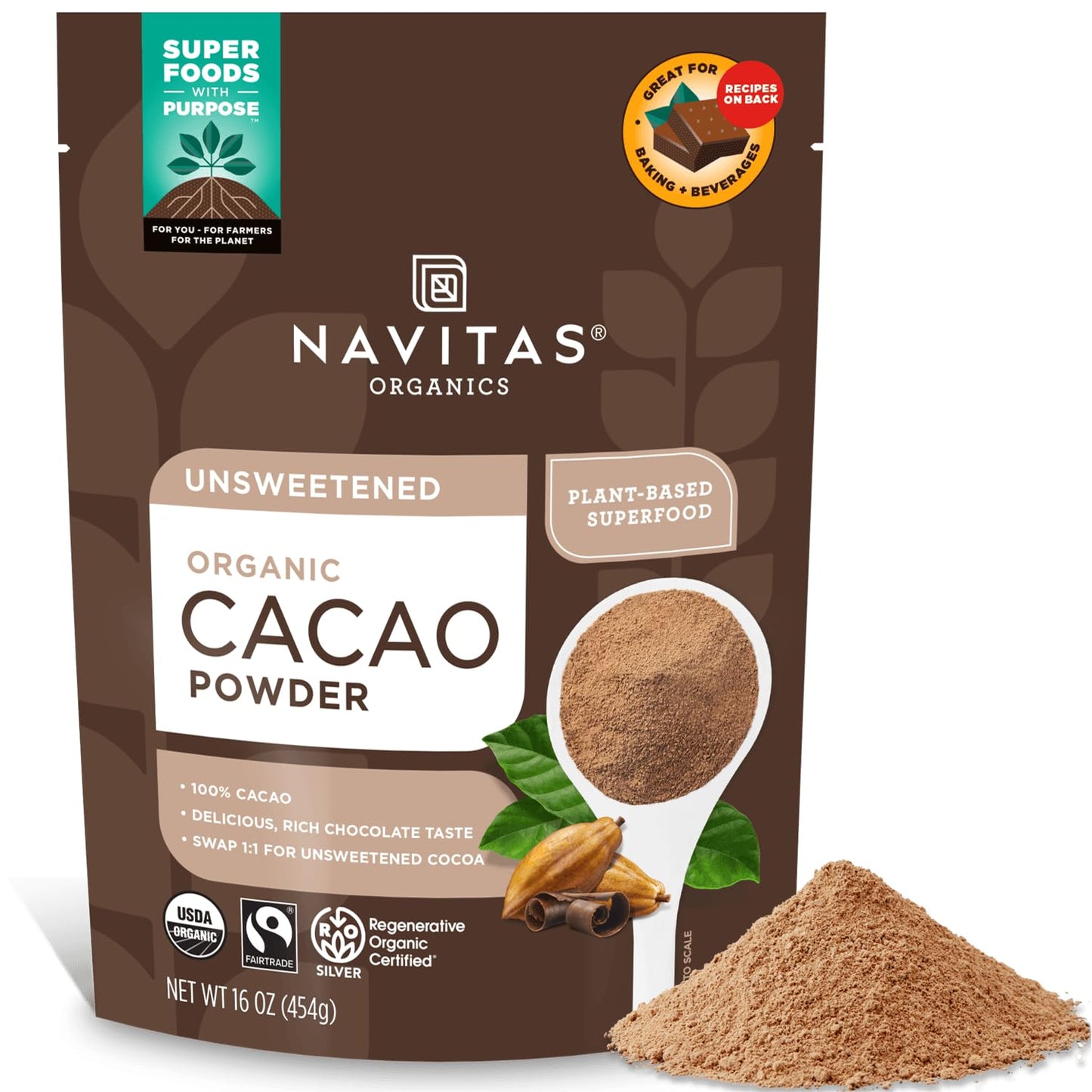 Navitas Organics Cacao Powder, 16 Ounce
