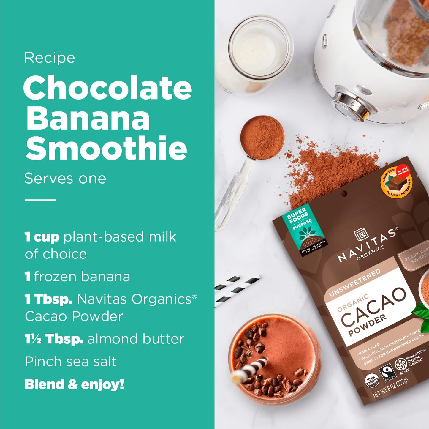 Navitas Organics Cacao Powder, 8 Ounce